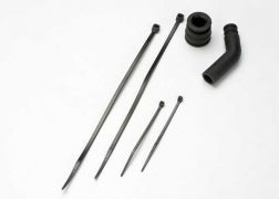 Traxxas 5245X - Pipe Coupler, Molded (Black)/ Exhaust Deflecter (Rubber)