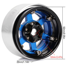 Load image into Gallery viewer, 4PCS 1.9&quot; 6-Spokes CNC Aluminum Beadlock Wheel Rims for 1/10 RC Crawler
