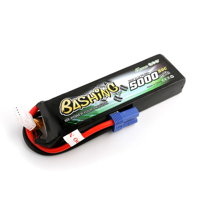 Gens Ace 5000mah 3S 11.1v 60C Lipo Battery Pack with EC5 Plug-Bashing Series 135x43x25mm