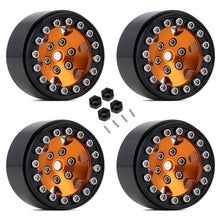 Load image into Gallery viewer, 1.0&quot; CNC Aluminum Beadlock Rims 1/24th Scale, Orange, Grey
