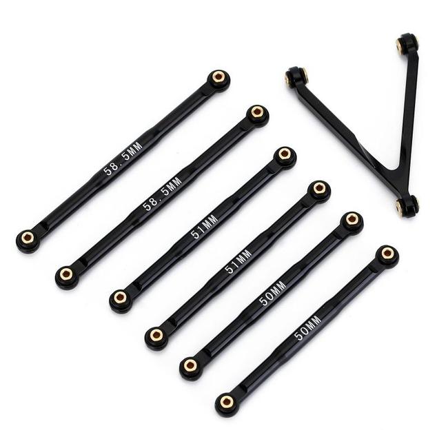 Aluminum Alloy Chassis Links Set for Axial SCX24 Chevrolet Jeep Wrangler Black or Grey