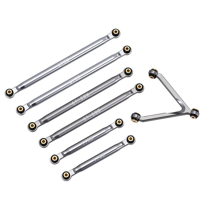CNC Aluminum Chassis Links Set for Axial SCX24 Deadbolt Betty Grey, Black