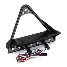 Load image into Gallery viewer, Black Metal Front Bumper with Lights for 1/10 RC Crawler
