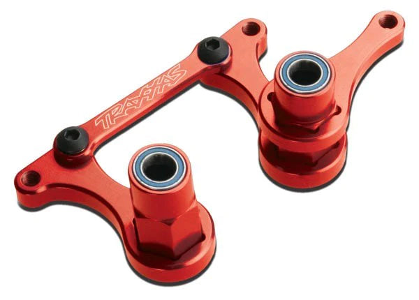 3743X Steering bellcranks, drag link (red-anodized 6061-T6 aluminum)