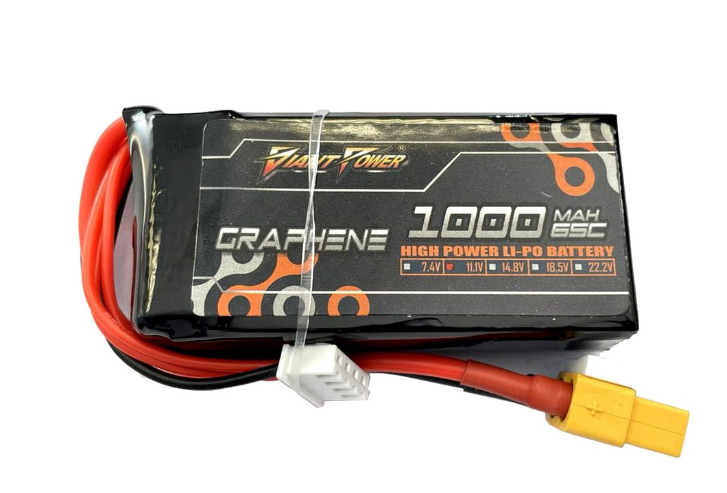 Giant Power Graphene 3S 11.1V 1000mAh 65C Li-Po w/ XT60 Plug