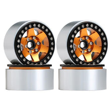 Load image into Gallery viewer, 4PCS 1.9&quot; 6-spoke Metal Beadlock Rims 1/10th Scale in Orange or Black &amp; Grey
