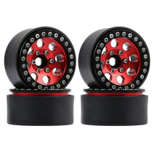 Load image into Gallery viewer, 1.9&quot; 8-round-hole Metal Beadlock Wheel Rims 1/10th Scale Orange, Red or Black
