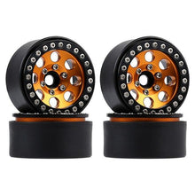 Load image into Gallery viewer, 1.9&quot; 8-round-hole Metal Beadlock Wheel Rims 1/10th Scale Orange, Red or Black
